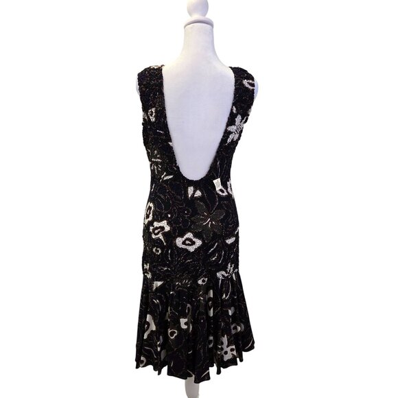 NWT Vintage Cathy Hardwick Floral Smocked Ruffle Hem Dress Size 6 - Picture 2 of 7